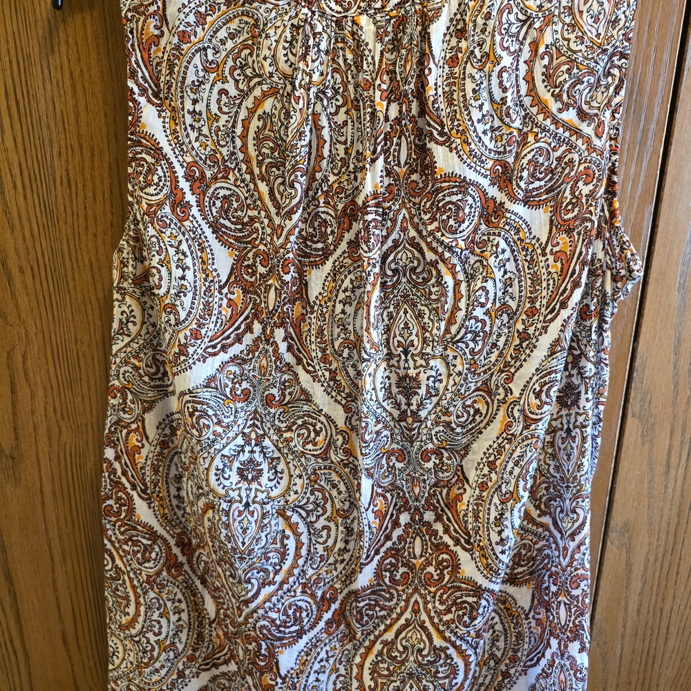 Liz Claiborne Paisley Print Tunic - Orange and Brown